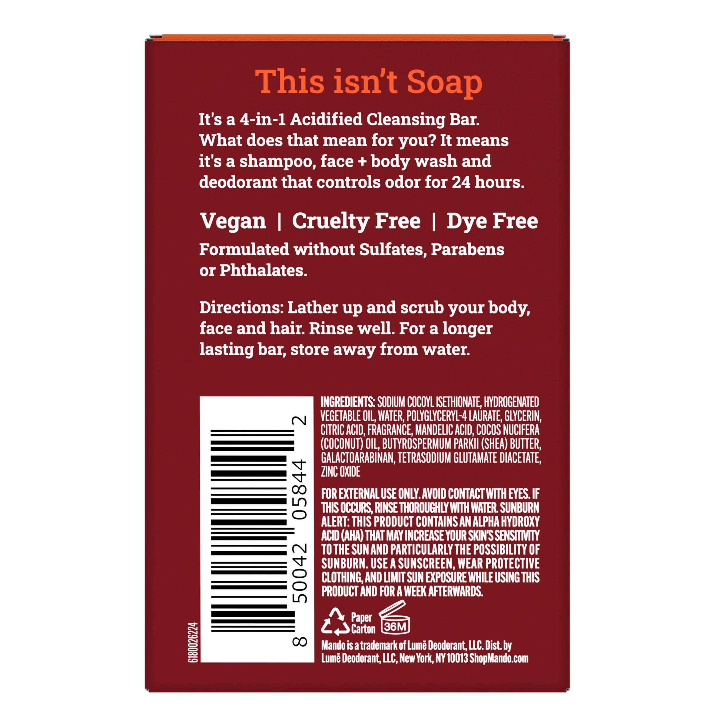 Bourbon Leather | Acidified Cleansing Bar - Image 3